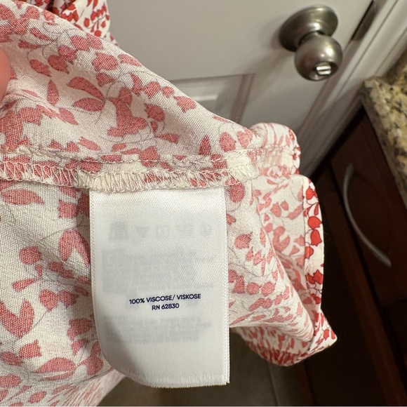 Lands' End Red Orange and White Crepe Wrap Midi Dress 1X NWOT - Picture 10 of 15